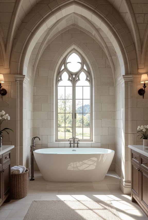 pointed gothic arched openings