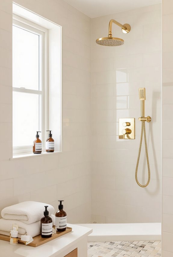 polished brass shower fixtures