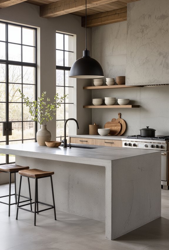 polished concrete island ensemble