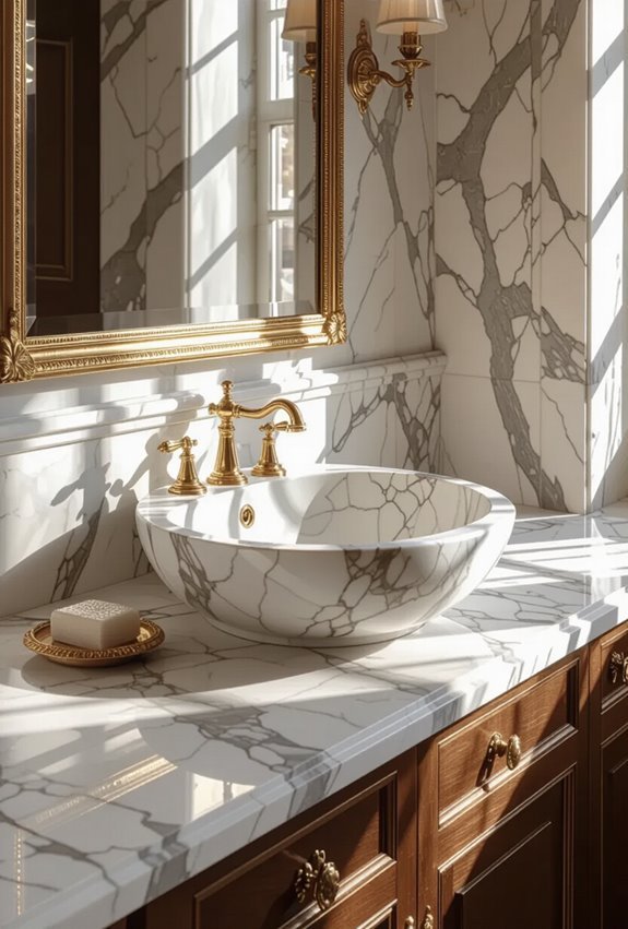 polished travertine and limestone