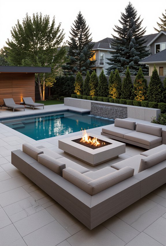 poolside cozy fire pit