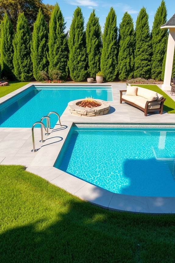 poolside fire pit oasis