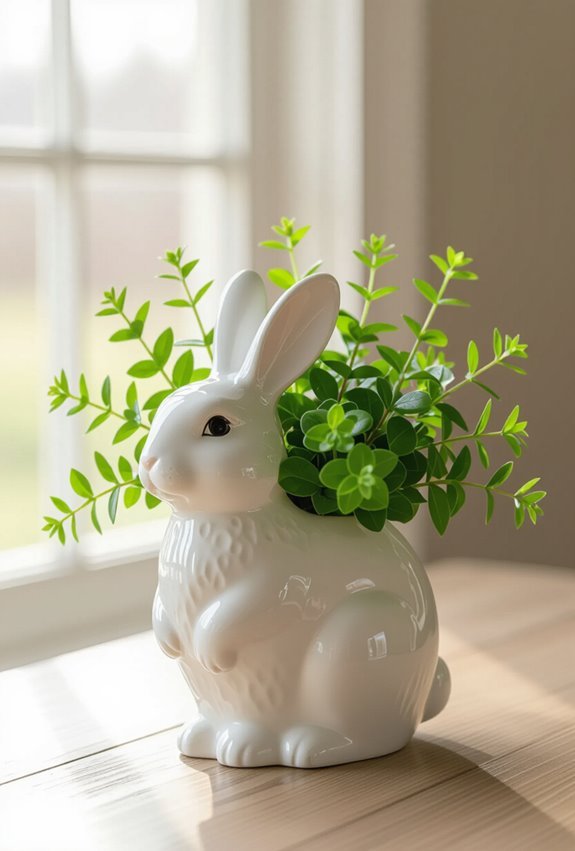 porcelain bunny planter springgreens