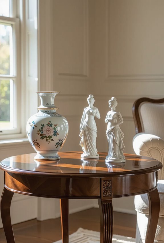 porcelain vases and figurines