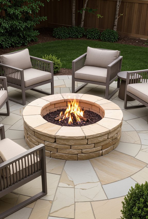 portable flagstone patio firepit