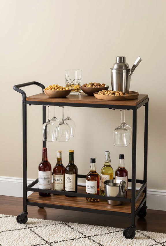 portable mini bar cart