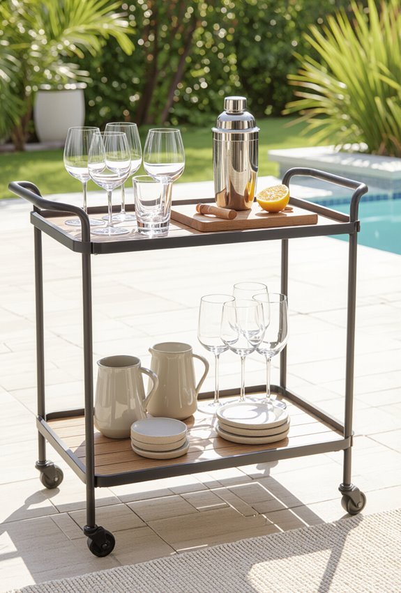 portable patio cocktail service station