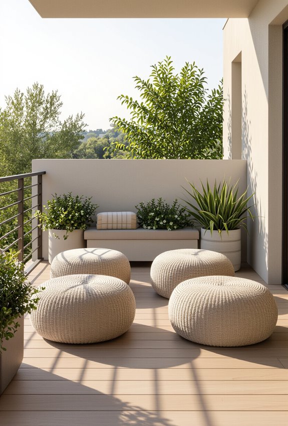 portable poufs with storage