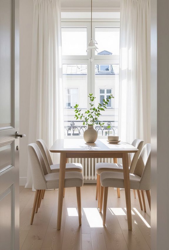 position dining set near sunlight