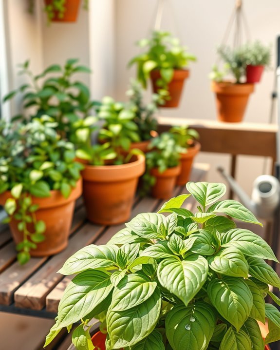 potted herb garden charm