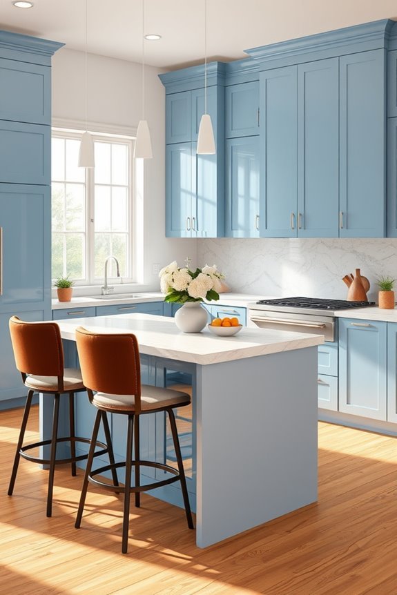 powder blue espresso contrast