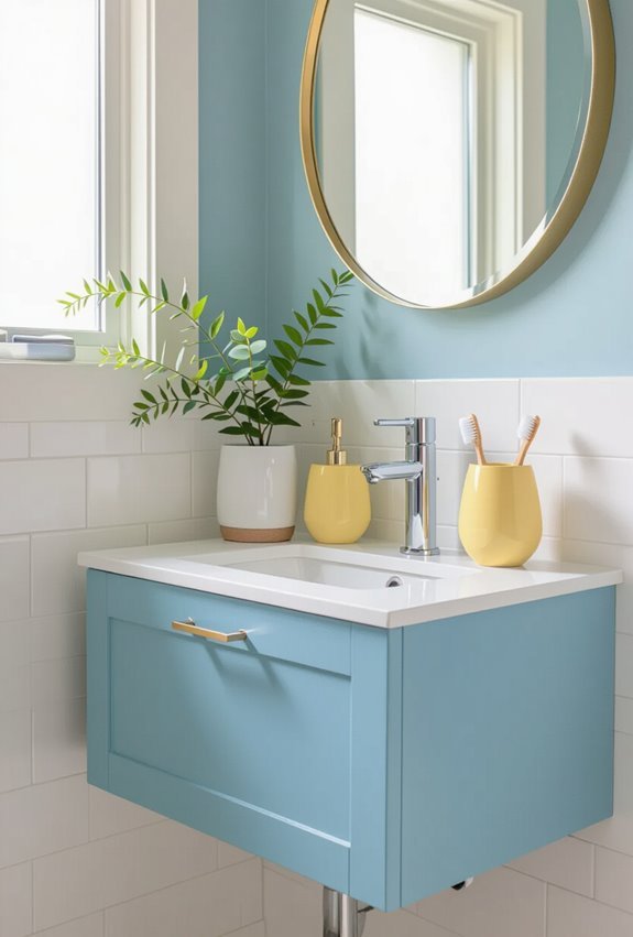 powder blue meets pale yellow