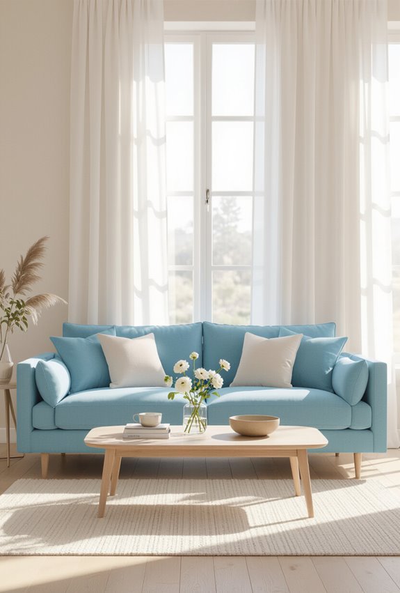 powder blue pastel living room