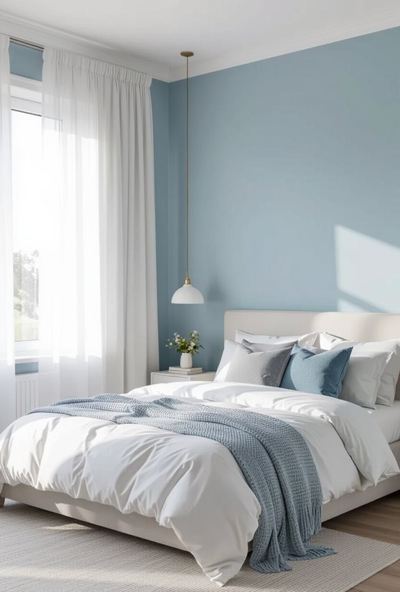 powdered oceanic tranquil bedroom