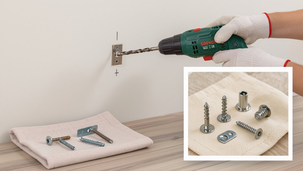 prepare drill insert secure