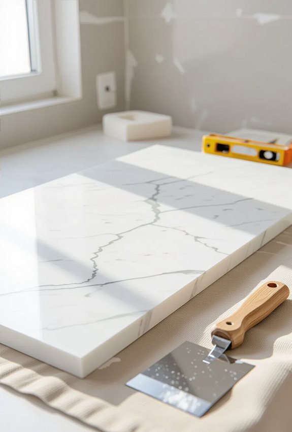 prepare measure cut grout