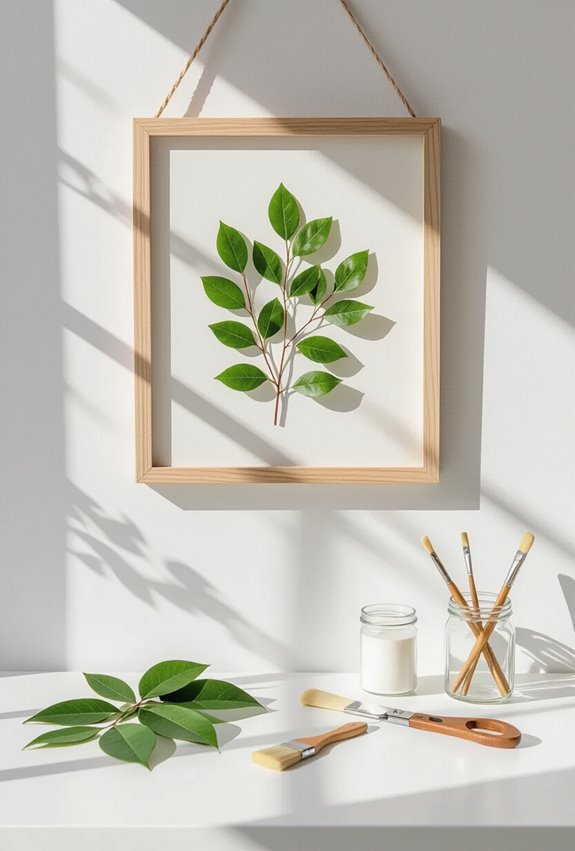 pressed leaves and twigs