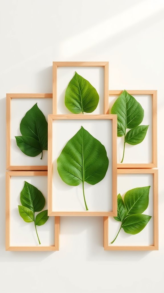 pressed leaves wall art