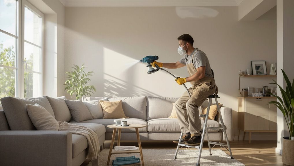 prevent ceiling overspray effectively