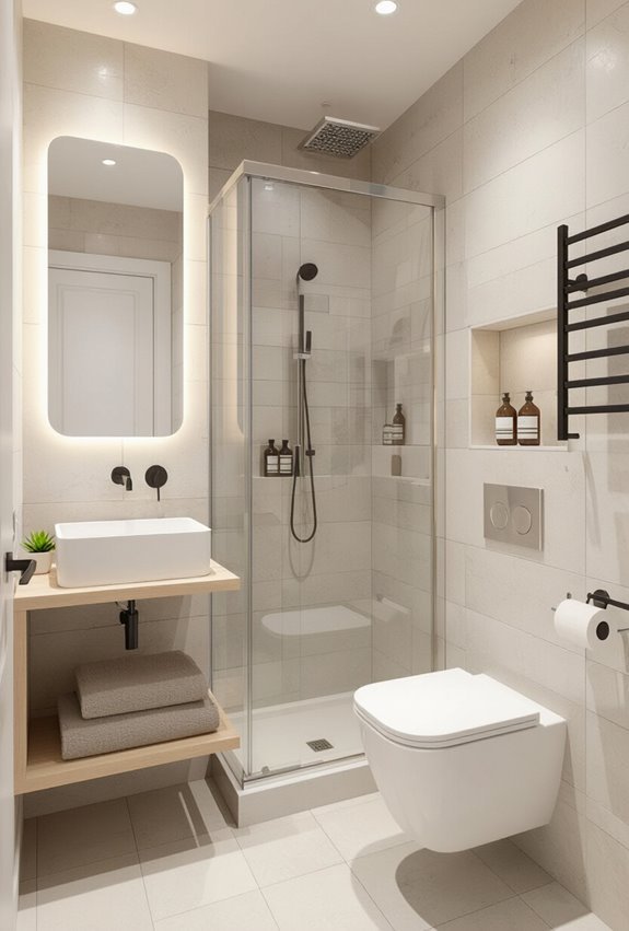 prioritize efficient compact bathroom circulation