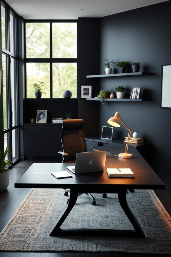 productive black wall office