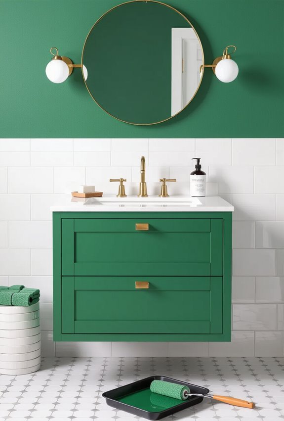 professional green bathroom finishes