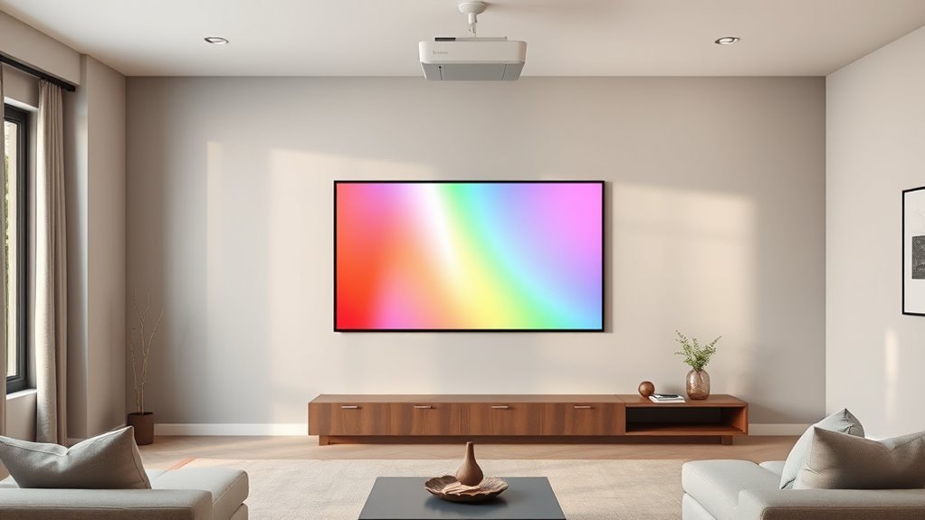 projector brightness affects paint