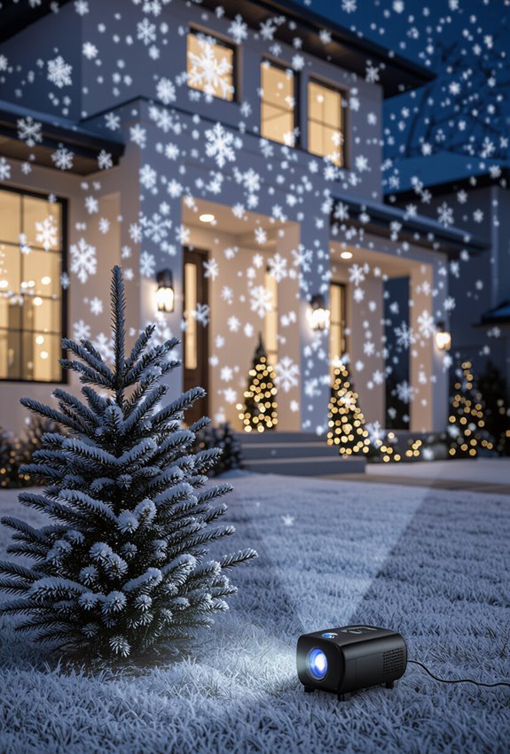 projector driven realistic falling snow