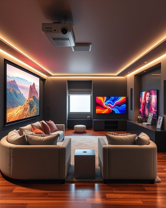 projector or flat screen choice