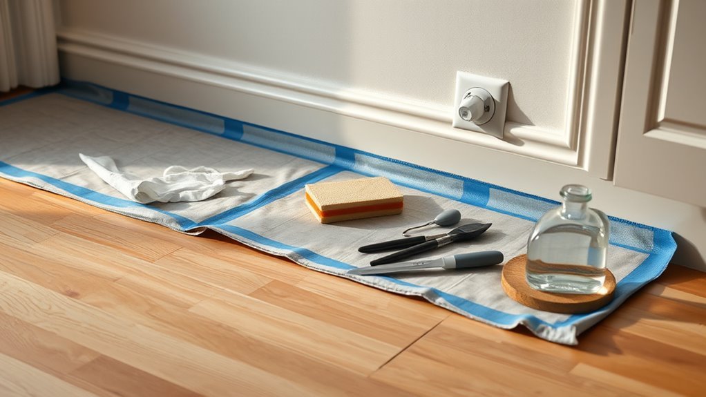 protect surfaces and wear safety