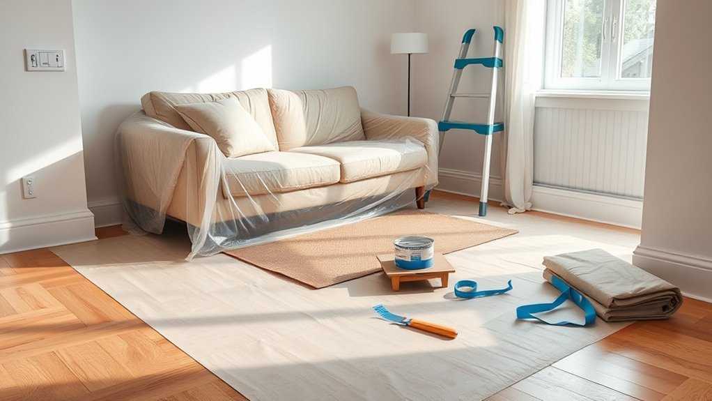 protect surfaces with coverings