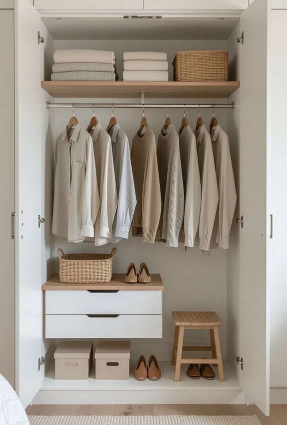 pull down wardrobe rail system