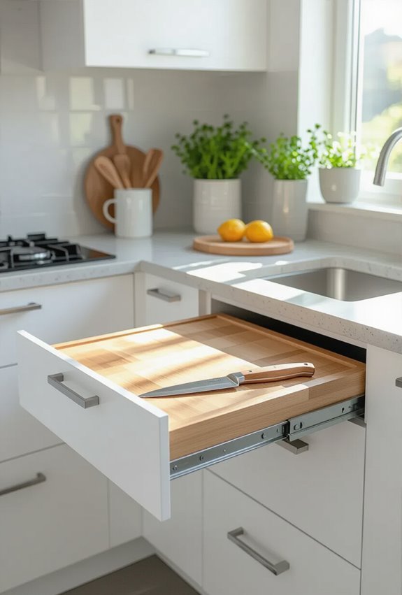 pull out cabinet cutting board