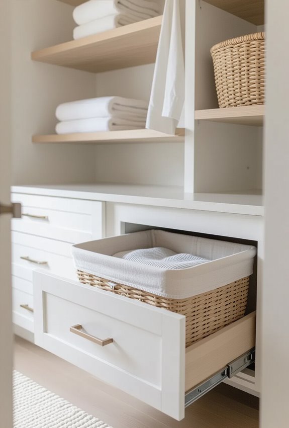 pull out compartmented laundry hamper