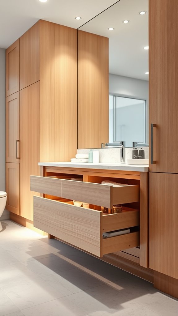 pull out drawer bathroom cabinets