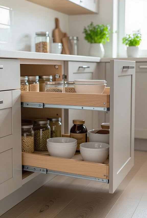 pull out illuminated sliding shelves