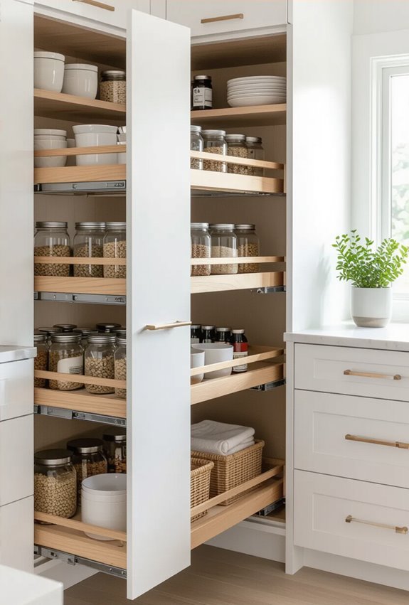 pull out soft close pantry shelves