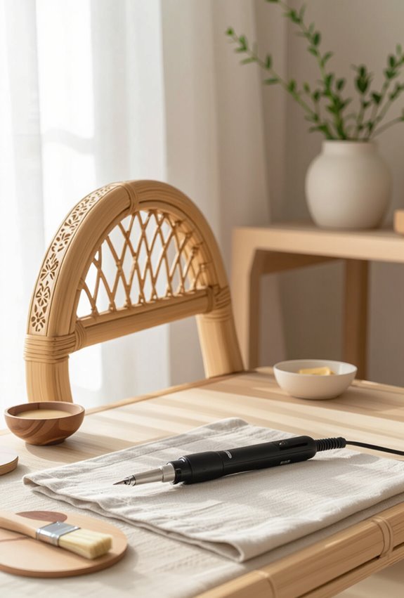 pyrography etched bamboo furniture designs