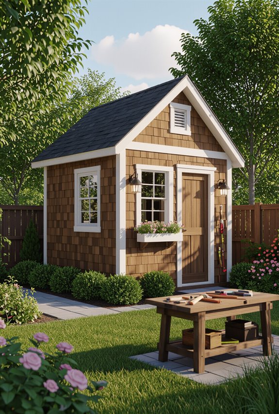 quaint functional shed with greenhouse