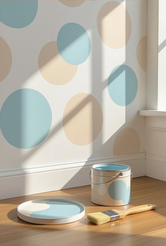 quick large polka dot stenciling