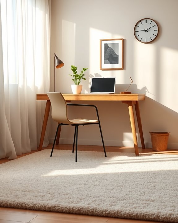 quiet soft calming workspace