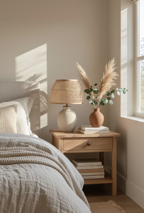 quiet textured bedside simplicity