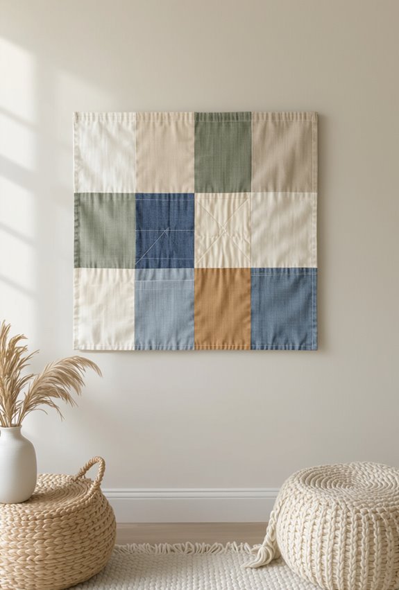 quilted fabric swatch panels