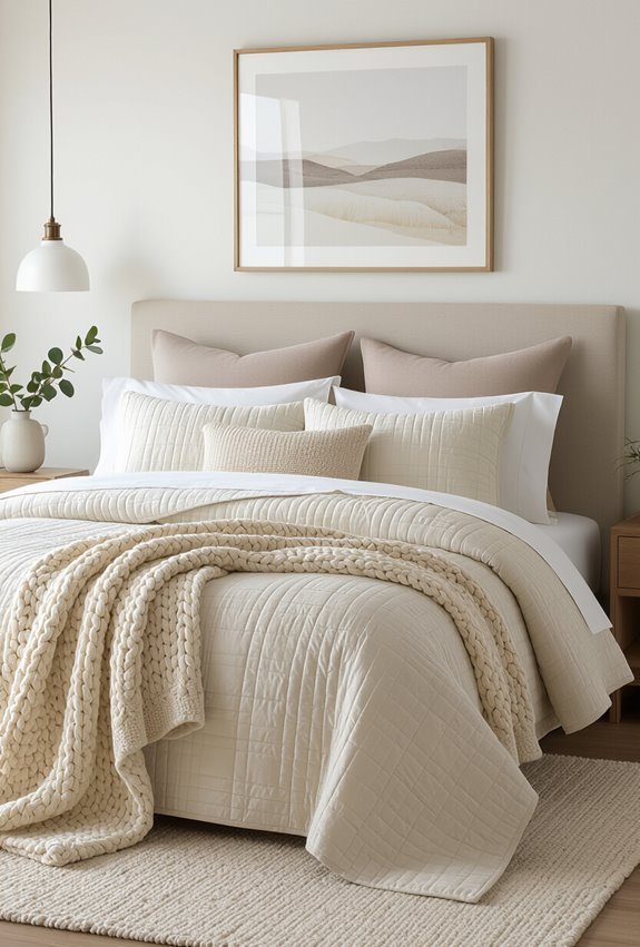 quilted throws layer texture