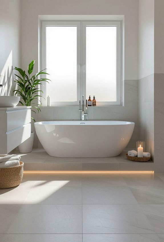radiant heated floor and towels