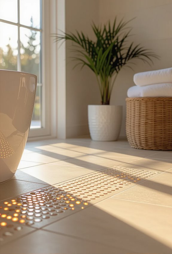 radiant heated tile flooring