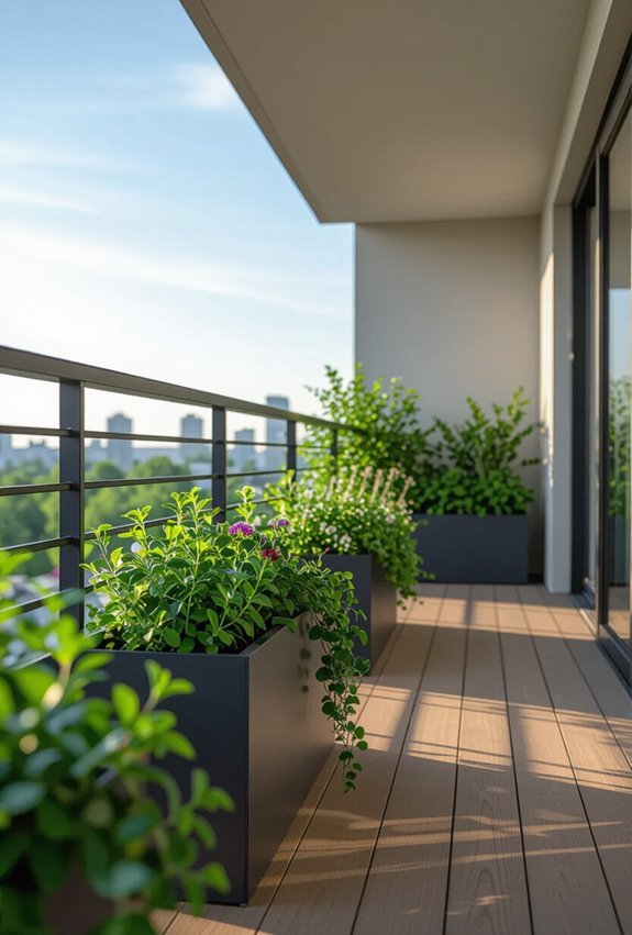 rail mounted modular hanging planters