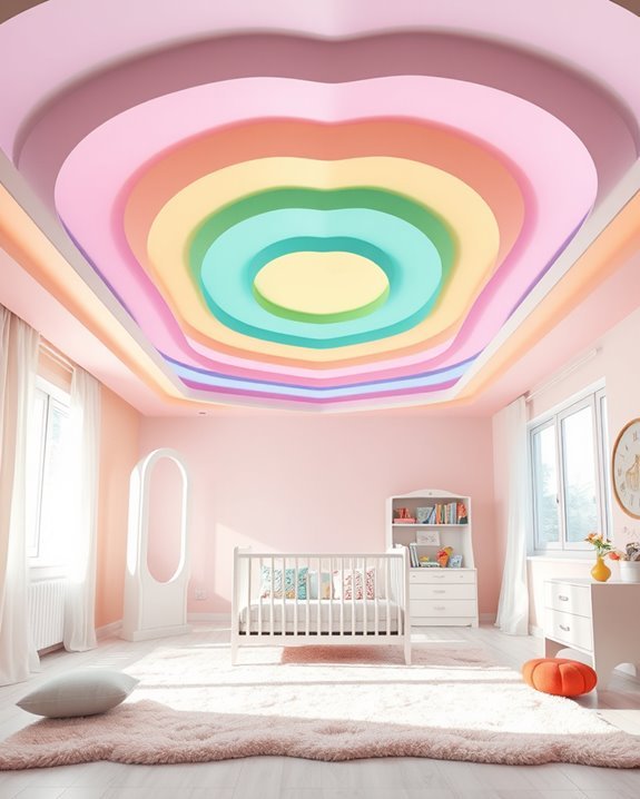 rainbow fabric ceiling design
