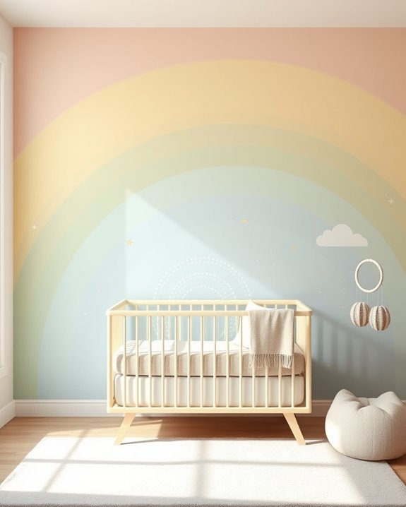 rainbow themed nursery decor