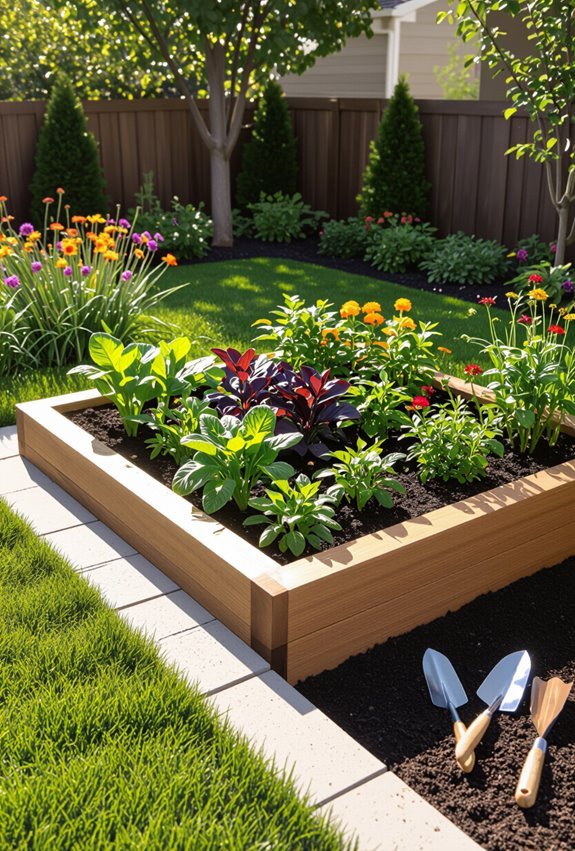 raised beds with edging